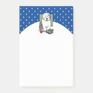 School Teacher Old English Sheepdog (Grey 1) Cute Post-it Notes