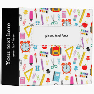 School Teacher Pattern Colourful Binder