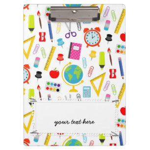 School Teacher Pattern Colourful Clipboard