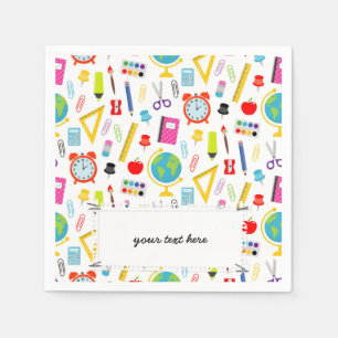 School Teacher Pattern Colourful Napkin