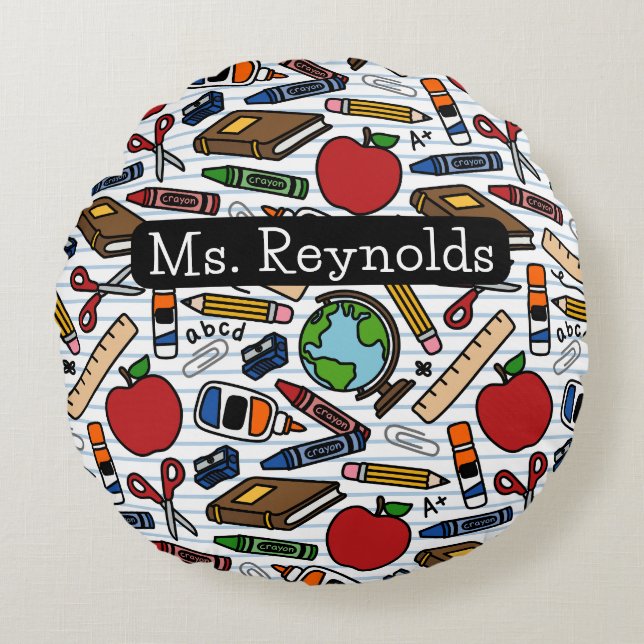 School Teacher Round Pillow (Front)