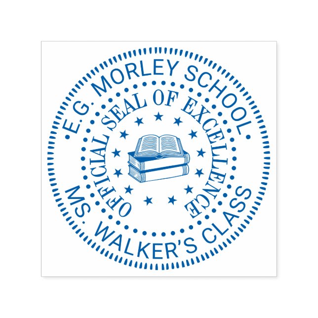 School Teacher Stars Books #1 Seal of Excellence Self-inking Stamp (Design)