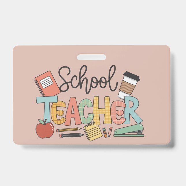 School Teacher Teaching Future Leaders Gifts Badge (Front)