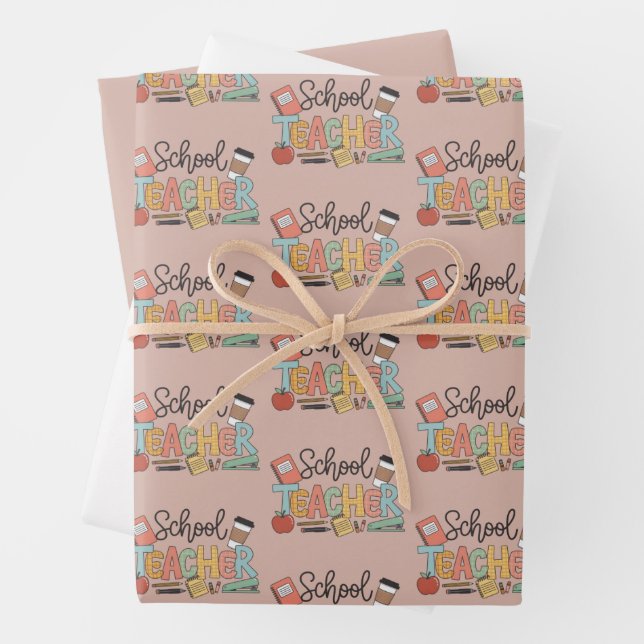 School Teacher Teaching Future Leaders Gifts Wrapping Paper Sheet (In situ)