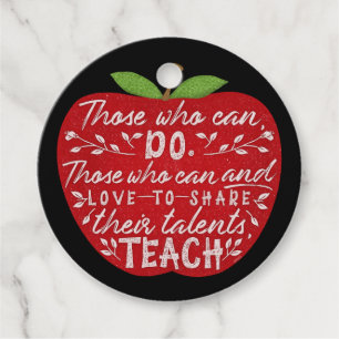 School Teacher Thank You Apple Teaching Quote Favour Tags