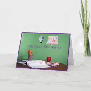 School Teachers Appreciation Folded Thank You Card