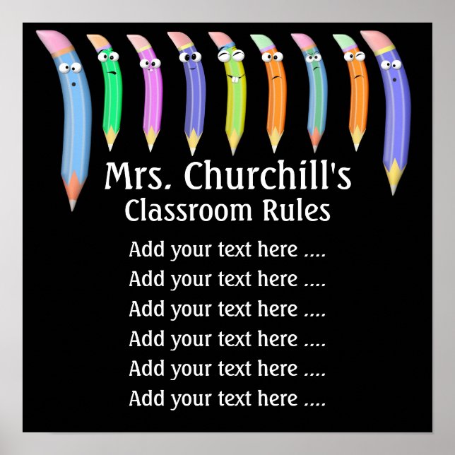 School Teacher's Classroom Rules by SRF Poster (Front)
