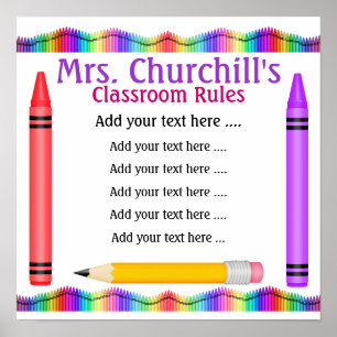 School Teacher's Classroom Rules by SRF Poster