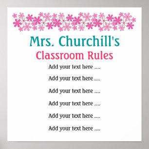 School Teacher's Classroom Rules LG. by SRF Poster