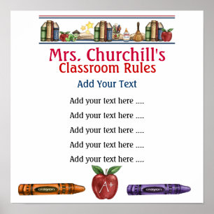School Teacher's Classroom Rules LG. by SRF Poster