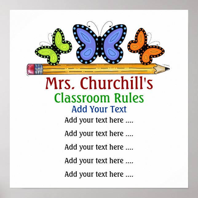 School Teacher's Classroom Rules - SRF Poster (Front)