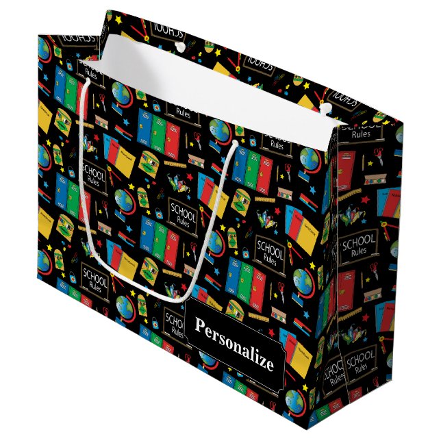 School Teachers Rule Large Gift Bag (Front Angled)