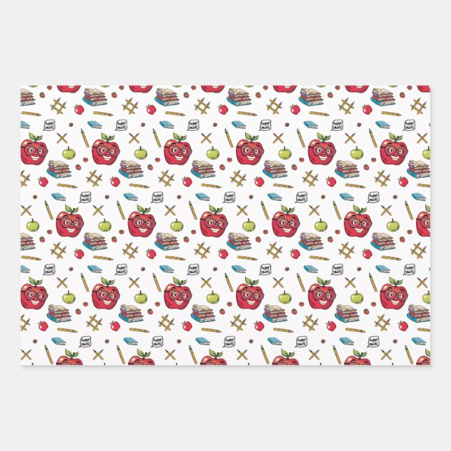 School-Themed Wrapping Paper (Front)