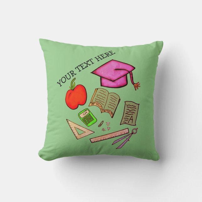 school  throw pillow (Front)