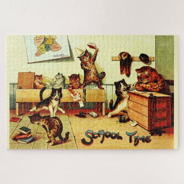 School Time Cats Louis Wain Puzzle (Horizontal)