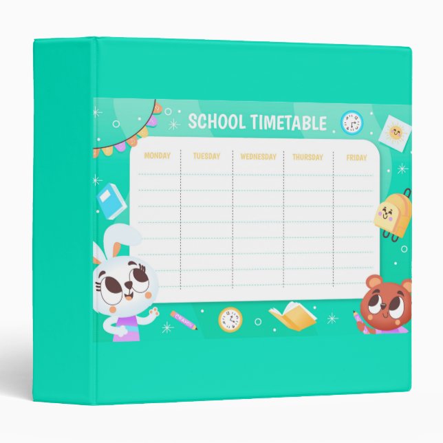 School timetable binder (Front/Spine)