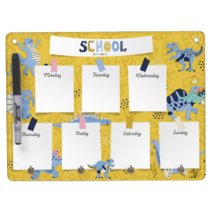 School Timetable Dinosaur Dry Erase Board