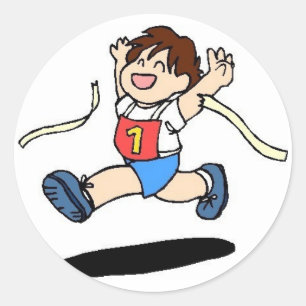 School Track Team Classic Round Sticker