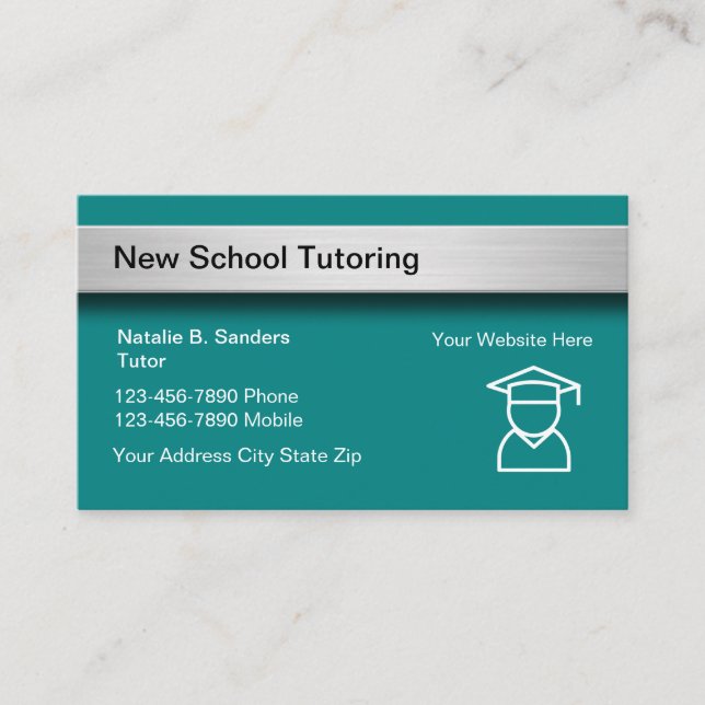 School Tutoring Education Business Card (Front)