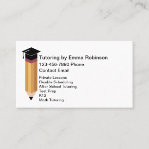 School Tutoring Educational Services Business Card