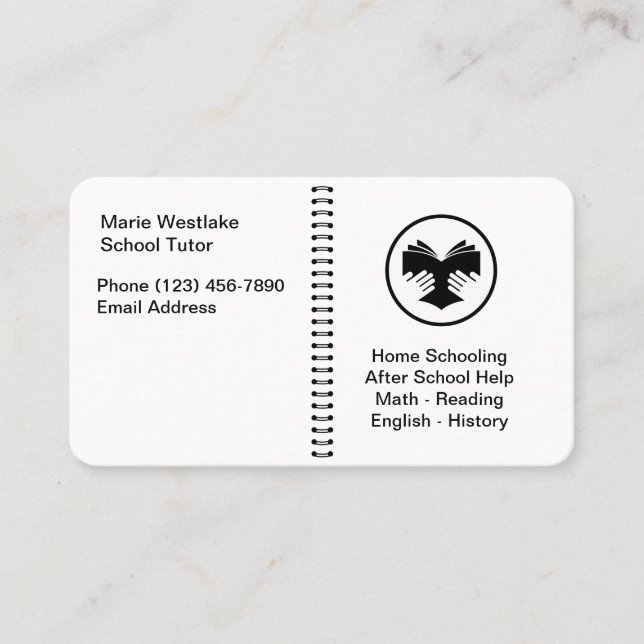 School Tutoring Teacher Theme Business Cards (Front)
