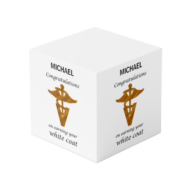 School Veterinary White Coat Ceremony Cube (Front Angled)