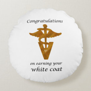 School Veterinary White Coat Ceremony Round Pillow