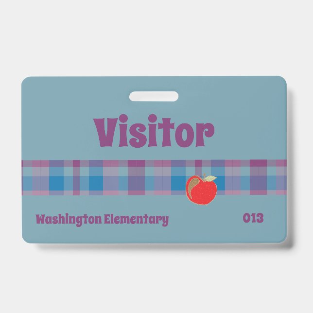 School visitor blue badge (Front)
