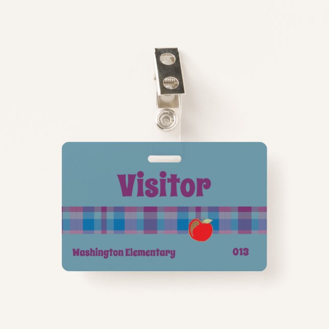 School visitor blue badge (Front with Clip)
