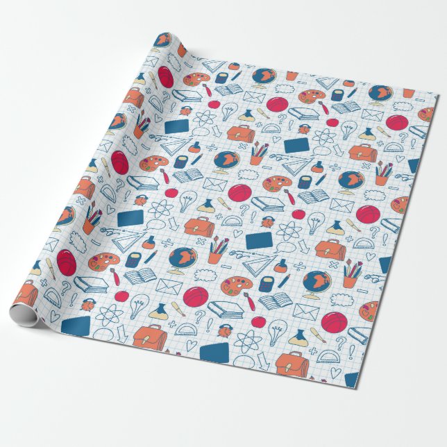 School Wrapping Paper (Unrolled)