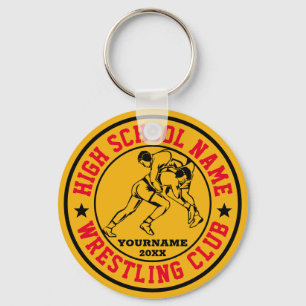 School Wrestling Team Wrestler Custom Colour Sport Keychain