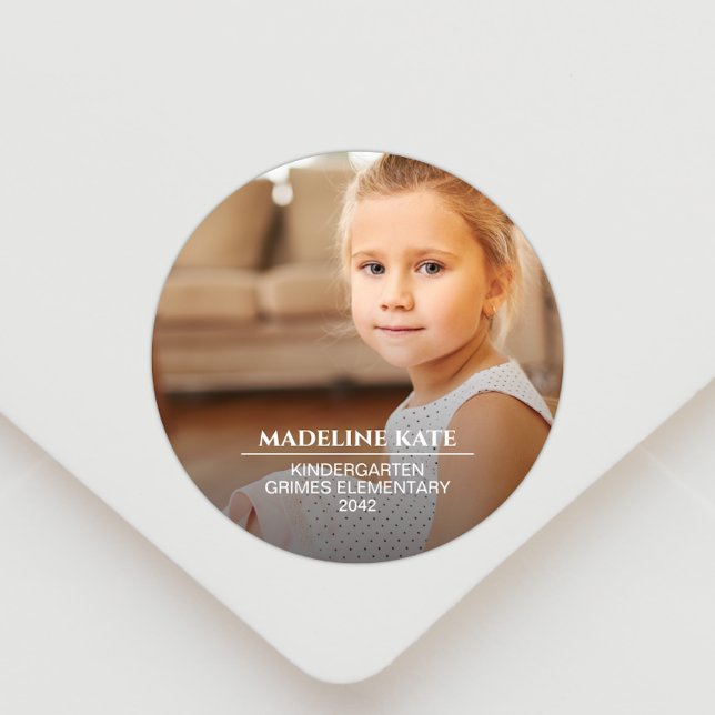 School Year Keepsake Photo Classic Round Sticker (Creator Uploaded)