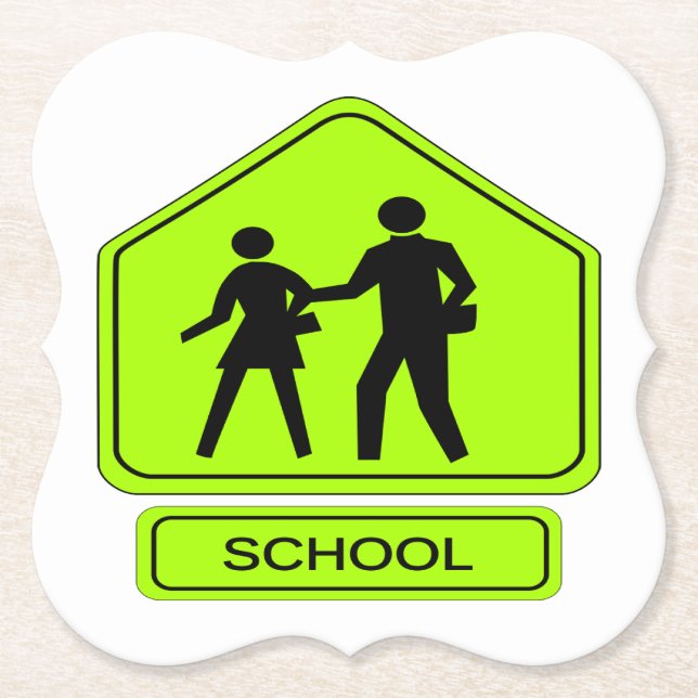 School Zone Paper Coaster (Front)