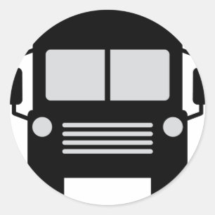 schoolbus icon classic round sticker