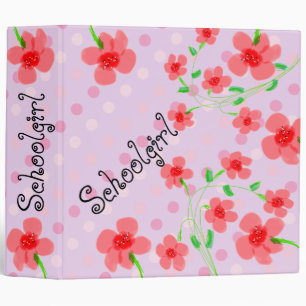 Schoolgirl Pink Polka-dot Binder