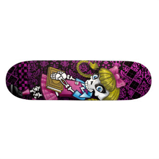 Schoolgirl skeleton skateboard