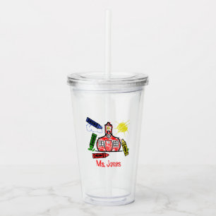 Schoolhouse Crayons Personalized Teacher Acrylic Tumbler