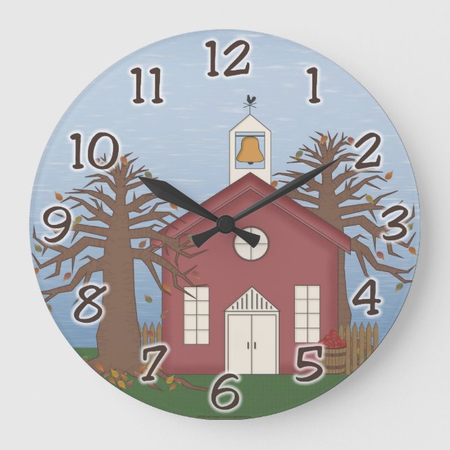 Schoolhouse Teacher Wall Clock (Front)