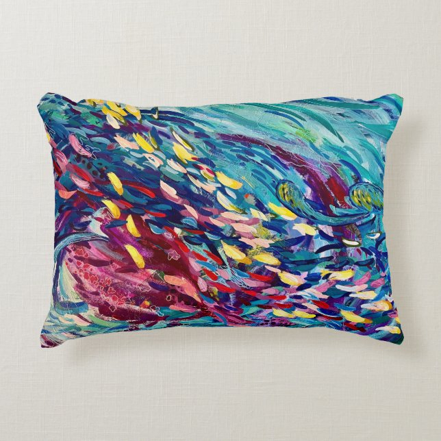 Schooling Fish Accent Pillow (Front)
