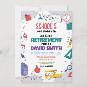 Schools Our Forever Retirement Party Teacher Invitation