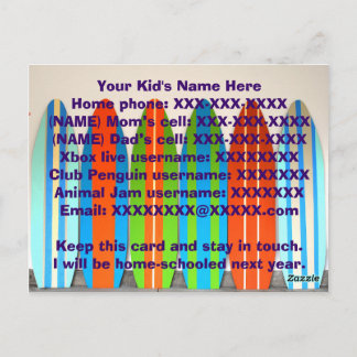 SCHOOL'S OUT! Contact Card