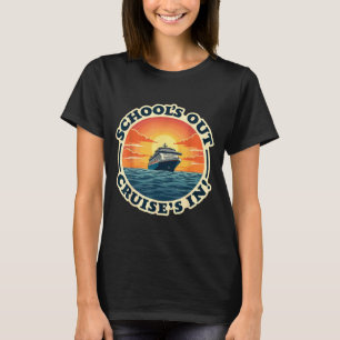 Schools Out Cruises In Teacher Summer Break Retro T-Shirt