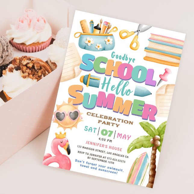 School's Out! End of School Pool Summer Party  Invitation (Creator Uploaded)