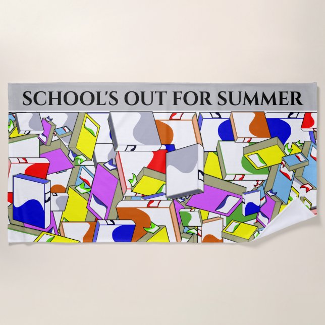 "SCHOOL'S OUT FOR SUMMER" beach towel. Beach Towel (Front)