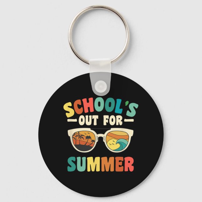 School's Out For Summer For Groovy Students Teache Keychain (Front)
