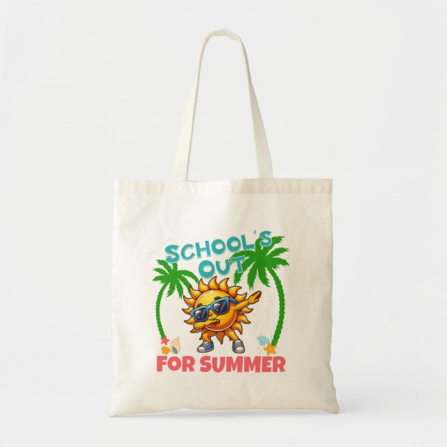 Schools Out for Summer Fun Colourful Bold Tote Bag (Front)