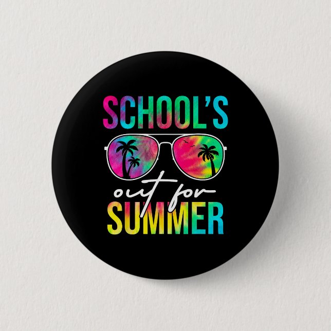 Schools Out For Summer Graduation Students Teacher 2 Inch Round Button (Front)