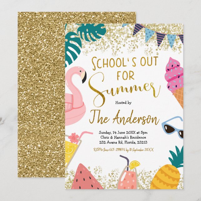 School's Out for Summer Invitation (Front/Back)