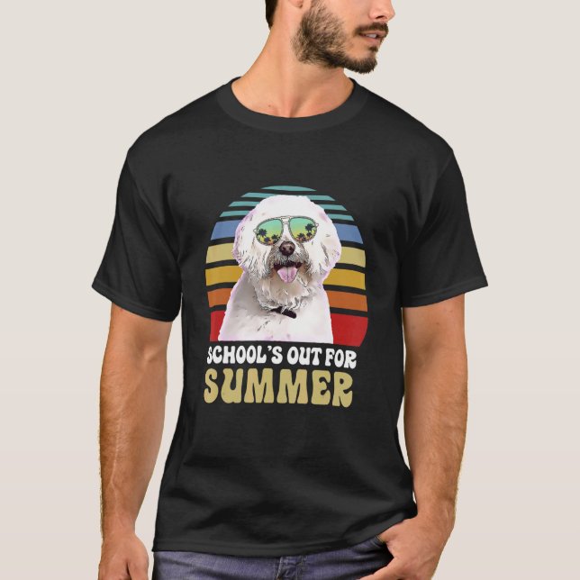 Schools Out For Summer Maltese Dog Teacher T-Shirt (Front)