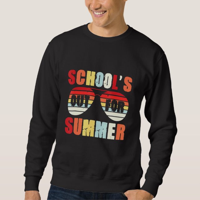 Schools Out For Summer retro sunglasses Sweatshirt (Front)